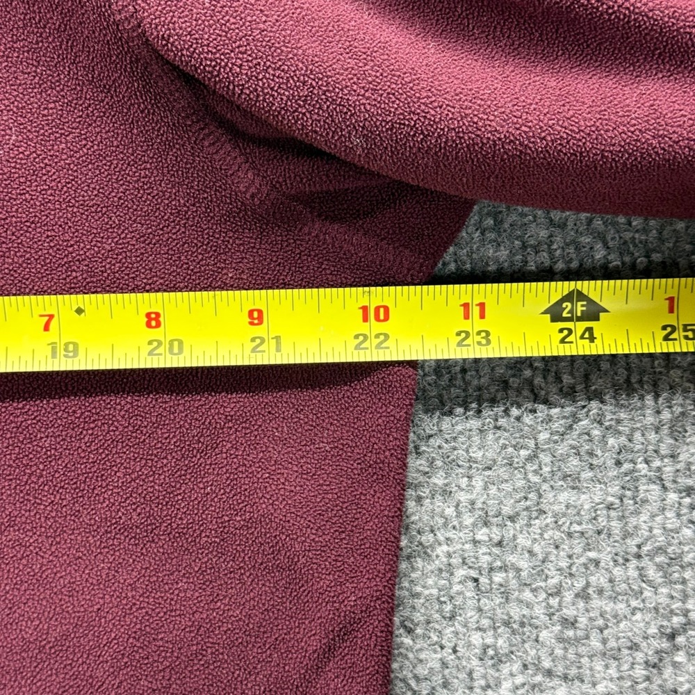 Eddie Bauer First Ascent Mens L Pullover Fleece Jacket Burgundy Quarter Zip - Picture 8 of 8